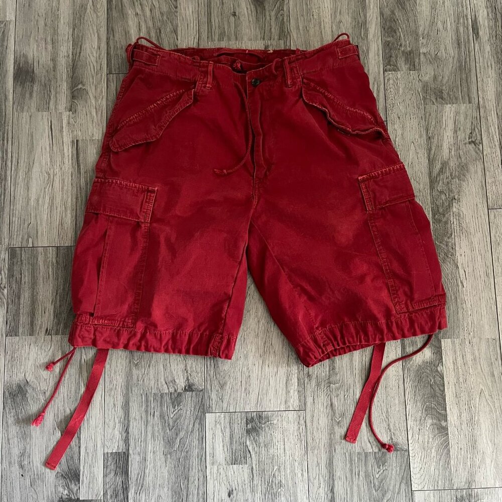 Polo Ralph Lauren Cargo Shorts Mens Size 34 Red Pockets Vintage Utility Y2k